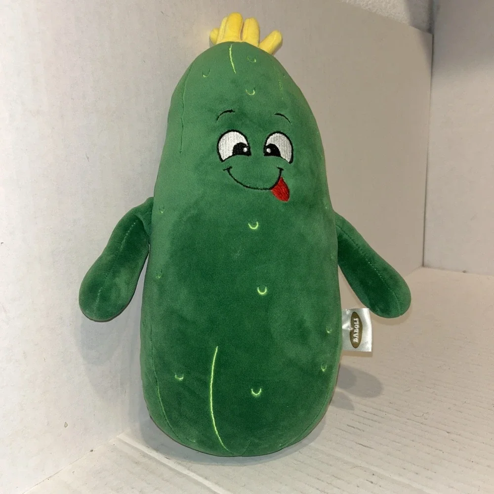 BABOLI Adorable Pickle Stuffed Animal‎ Cucumber Plush Plant with Smile Face P2